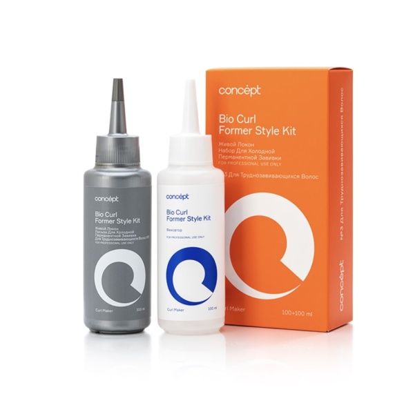 Concept Curl Maker Набор для холодной перманентной завивки для труднозавиваемых волос №3 Живой локон Bio Curl Former Style Kit 100мл+100мл