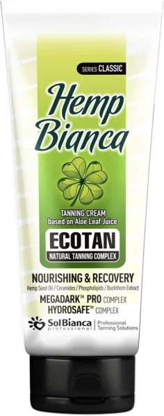 Solbianca Крем для усиления загара Hemp Bianca с маслом семян конопли, церамидами, фосфолипидами и экстрактом облепихи 125мл