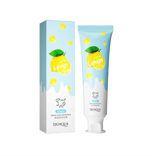 BioAqua зубная паста отбеливающая со вкусом лимона Lemon Bubble Soda Toothpaste 100гр