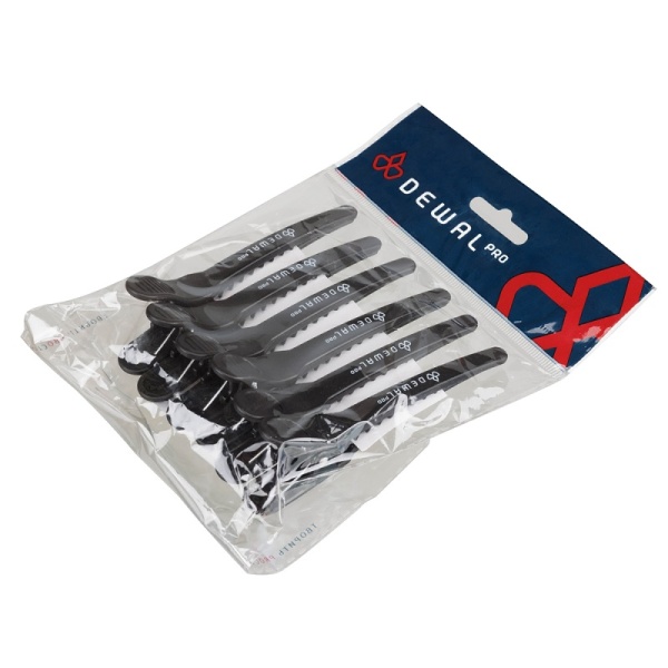 Зажим для волос парикмахерский Dewal черный карбон 11,5 см (1 шт)