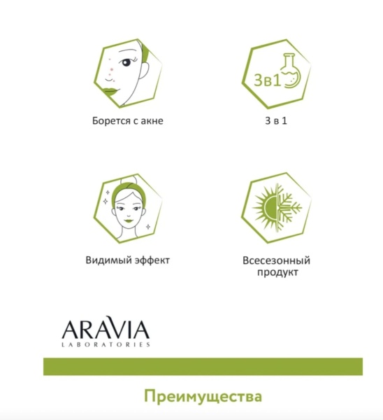 Aravia Крем для умывания + скраб + маска с AHA-кислотами Anti-Acne 3-in-1 100мл