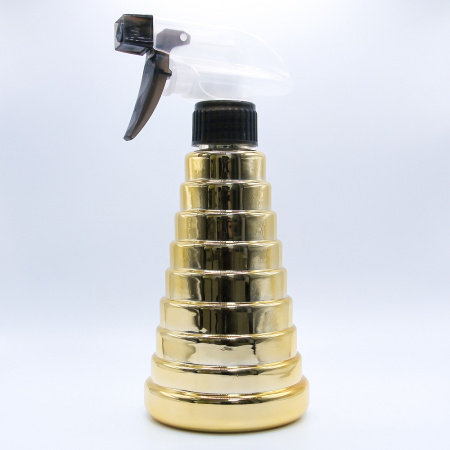 Распылитель для волос парикмахерский пластиковый (пульверизатор для воды) 350мл, золотистый