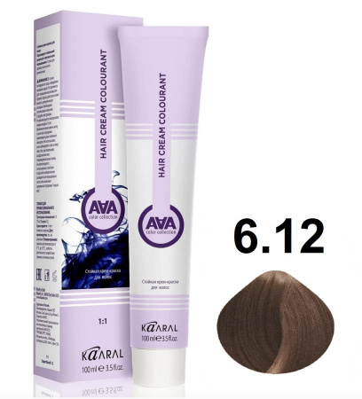 Kaaral AAA Крем-краска для волос 6/12 тёмный блондин пепельно-фиолетовый 100мл