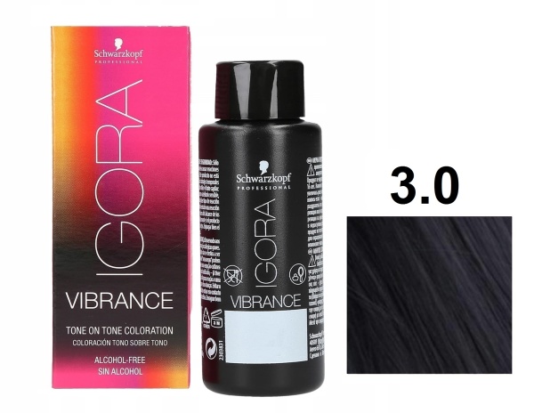 Schwarzkopf Igora Vibrance Краситель для волос 3/0 тёмный коричневый натуральный 60мл