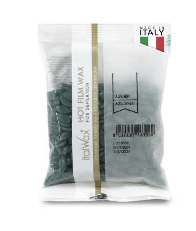 Italwax Воск-гранулы горячий, пленочный для депиляции Азулен 100гр