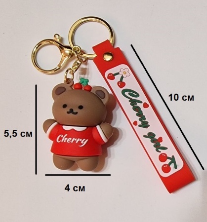 Y&M Брелок Мишка красный (Cherry gerl)