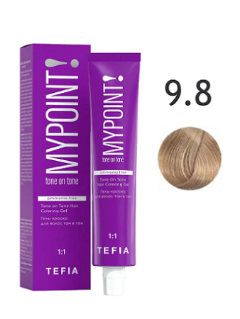 Tefia MYPOINT Гель-краска для волос тон в тон 9/8 очень светлый блонд коричневый 60мл