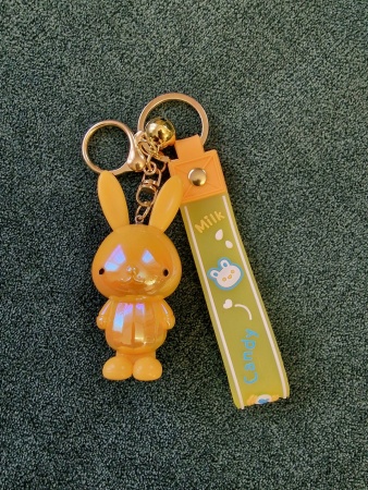 Брелок Заяц перламутровый, желтый (Candy)