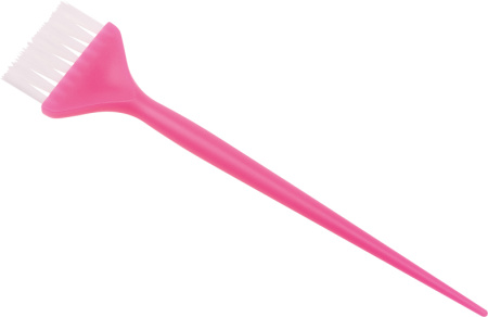 Кисть для окрашивания волос DEWAL розовая, с белой прямой щетиной, узкая 45мм