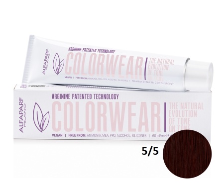 Alfaparf Milano Color Wear Краситель для волос тон-в-тон 5/5 светлый махагоновый(амарант) коричневый 60мл