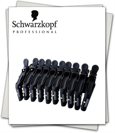Зажим для волос парикмахерский Schwarzkopf Журавль пластиковый черный 11 см (1 шт)