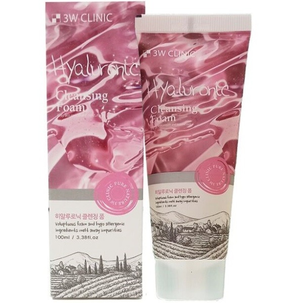 3W CLINIC пенка для умывания с гиалуроновой кислотой Hyaluronic Cleansing Foam 100мл