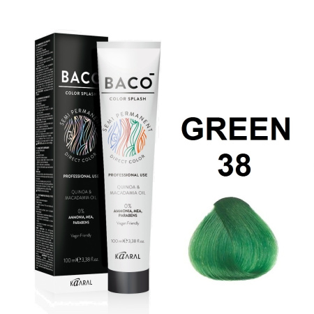 Kaaral Baco Color Splash Green Пигмент прямого действия Зеленый 100мл  