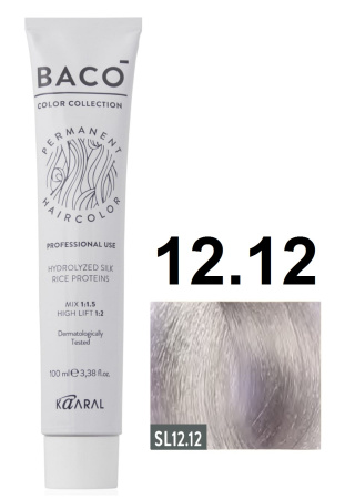 Kaaral Baco Permament Крем-краска для волос 12/12 экстра пепельно-фиолетовый блондин 100мл