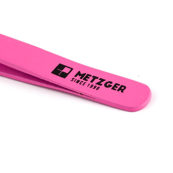 Metzger/Syndicut Пинцет для бровей скошенный PT-358-РК, розовый