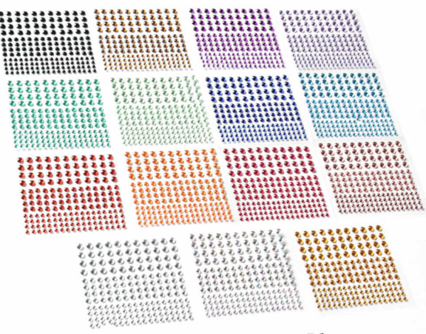 Стразы-лист (на липкой основе) 153шт, сиреневый