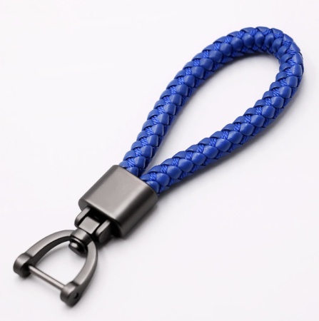 Брелок с плетеной ручкой, синий