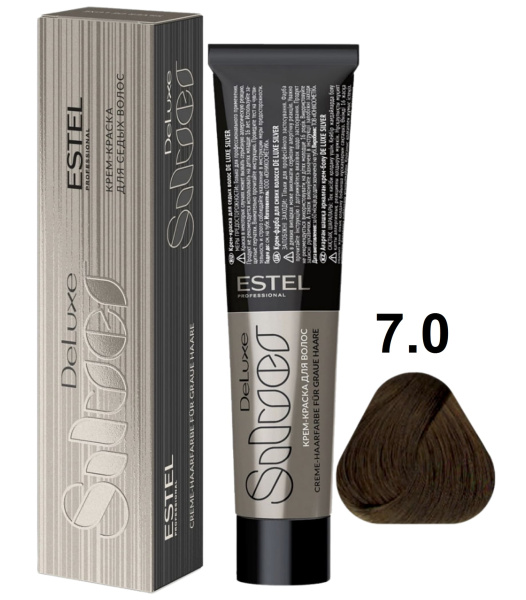 Estel Professional DeLuxe Silver Крем-краска для волос 7/0 русый 60мл