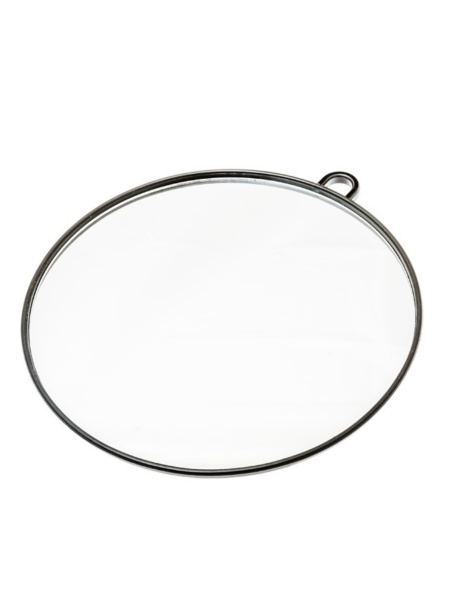 Зеркало парикмахерское круглое с ручкой черное 27 см