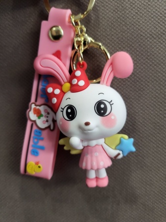 Брелок Зайчик девочка в розовом платье (Adorable)
