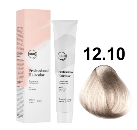 360 Professional Haircolor Крем-краска для волос 12/10 ультра-светлый блондин пепельный 100мл
