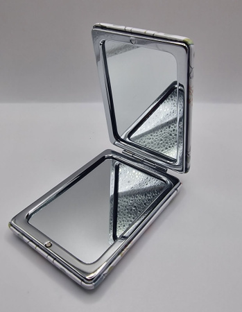 Зеркало карманное двухсторонее прямоугольное (8,5*6см) фламинго-5
