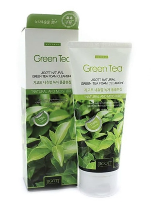 JIGOTT Пенка для умывания Зеленый чай Natural GREEN TEA Foam Cleansing 180 мл