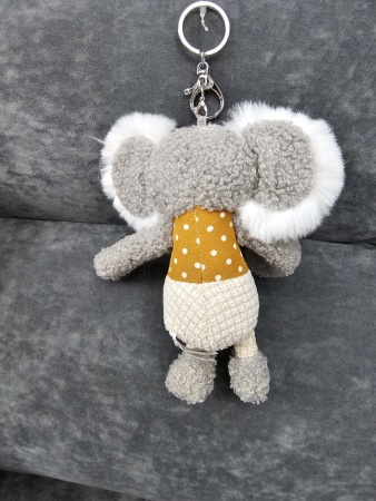 Брелок мягкая игрушка Коала серый/желтая кофта