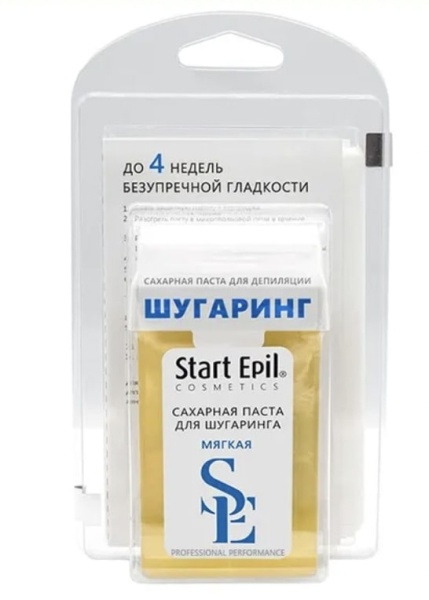 Start Epil Набор для депиляции (сахарная паста в картридже Мягкая, 100 гр + бумажные полоски для депиляции)
