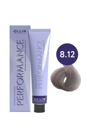 Ollin Performance крем-краска для волос 8/12 светло-русый пепельно-фиолетовый 60мл