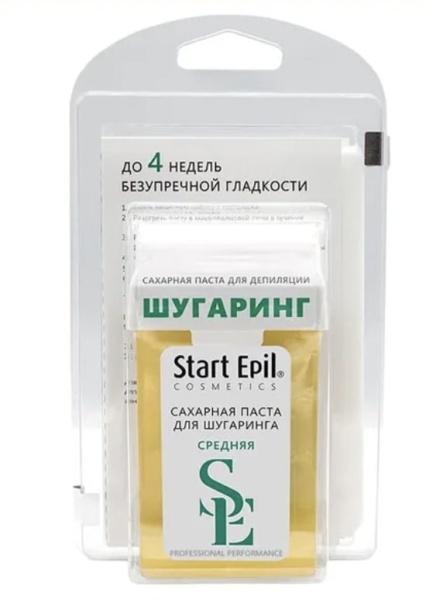 Start Epil Набор для депиляции (сахарная паста в картридже Средняя, 100 гр + бумажные полоски для депиляции)