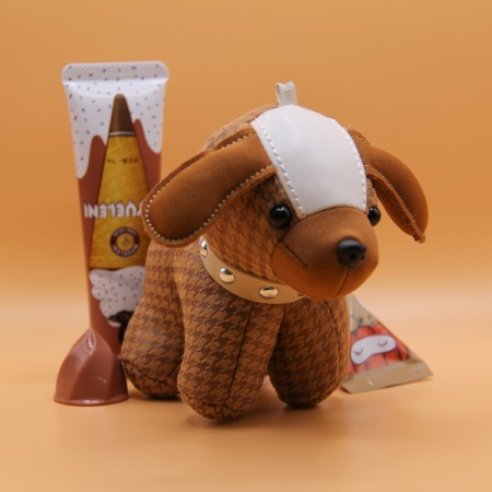 Брелок мягкая игрушка Собака коричневый