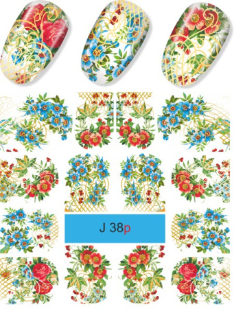 Фольгированный дизайн ногтей (на водной основе) J 038
