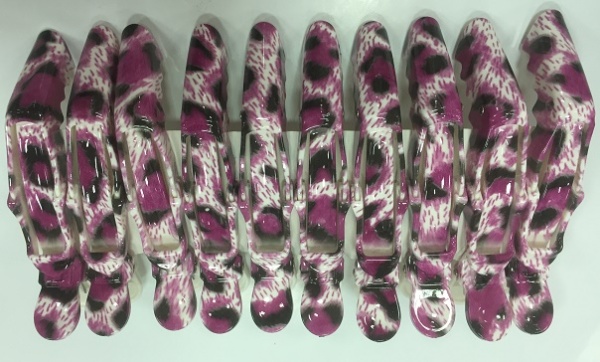 Зажим для волос парикмахерский Toni&Guy Крокодил пластиковый бело сиреневый 11 см (1 шт)