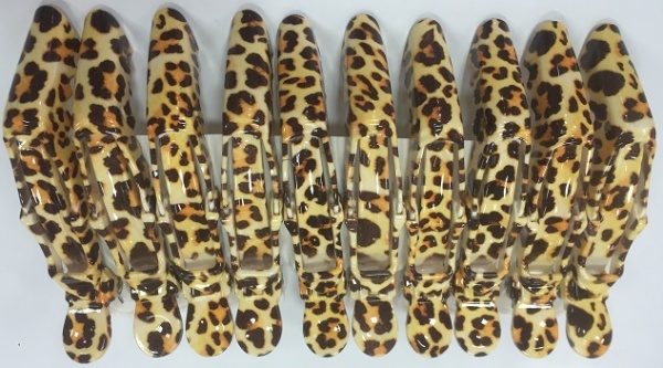 Зажим для волос парикмахерский Toni&Guy Журавль пластиковый леопард 11 см (1 шт)