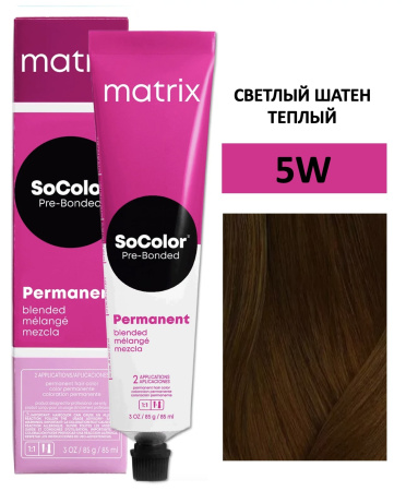 Matrix SoColor Крем краска для волос 5W светлый шатен теплый 90мл