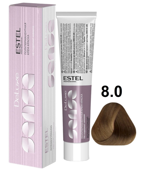Estel Professional De luxe Sense Крем-краска для волос 8/0 светлый-русый 60мл