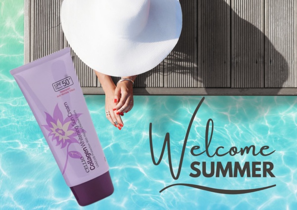 Cellio Cолнцезащитный крем с коллагеном Collagen Whitening Sun Cream SPF50+ 70гр