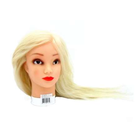 Harizma Голова учебная манекен, натуральные+искусственные волосы, блондинка 50-60 см