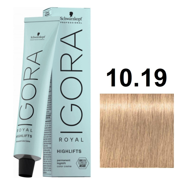 Schwarzkopf Igora Royal Highlifts Крем-краска для волос 10/19 зкстрасветлый блондин сандрэ фиолетовый 60мл