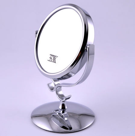 Зеркало настольное 2-стороннее круглое 3кр.ув. (d8,5см) TSMT 1140 серебро