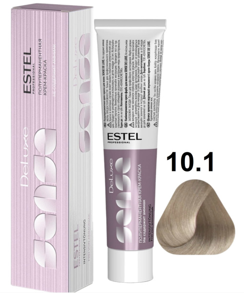 Estel Professional De luxe Sense Крем-краска для волос 10/1 светлый блондин пепельный 60мл