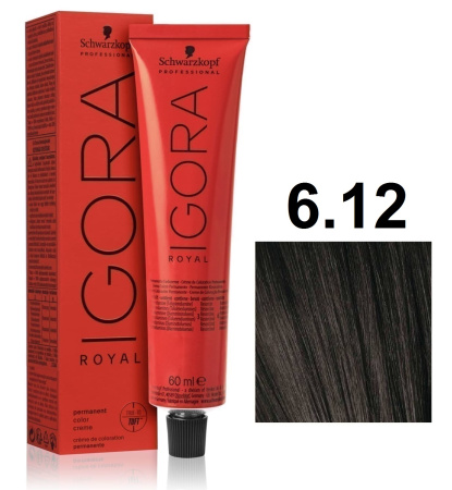 Schwarzkopf Igora Royal Крем-краска для волос 6/12 темно-русый сандрэ пепельный 60мл