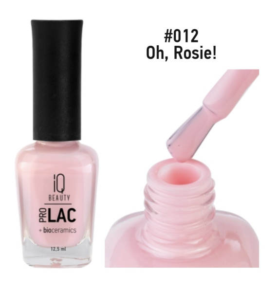 IQ Beauty Сolor ProLac+ Лак для ногтей укрепляющий с биокерамикой Oh, Rosie! №012 12,5мл