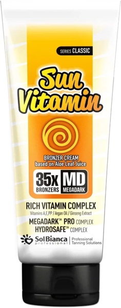 Solbianca Крем для загара Sun Vitamin с маслом аргана, экстрактом женьшеня и витаминным комплексом (35 бронзаторов) 125мл