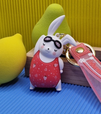 Брелок Зайчик Пловец белый (Adorable)