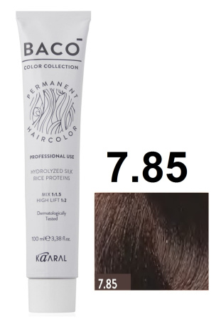 Kaaral Baco Permament Крем-краска для волос 7/85 махагоново-коричневый блондин 100мл