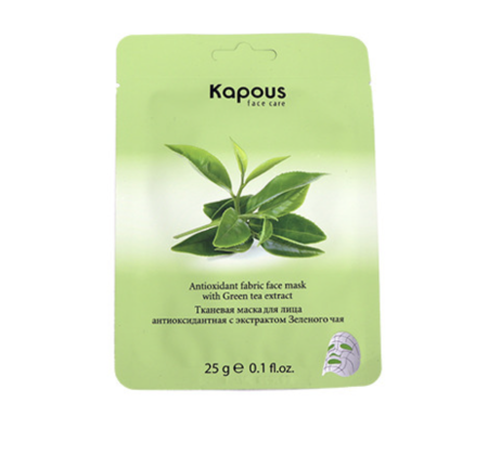 Kapous Маска для лица тканевая антиоксидант с экстрактом Зеленого чая 25г
