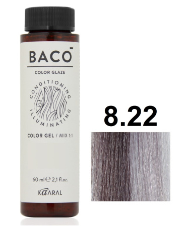 Kaaral Baco Color Glaze Жидкий краситель для волос 8/22 светлый блондин интенсивный фиолетовый 60мл