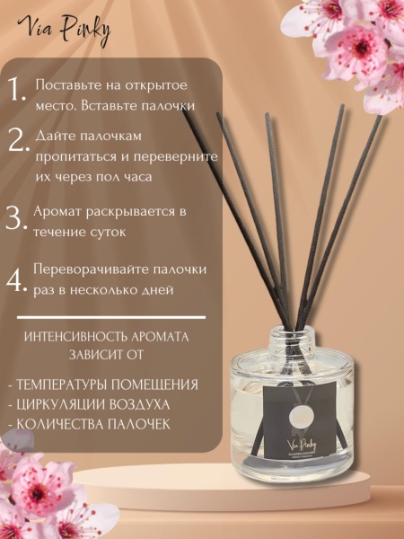 Ароматический диффузор Flora Scents Via Pinky 100мл